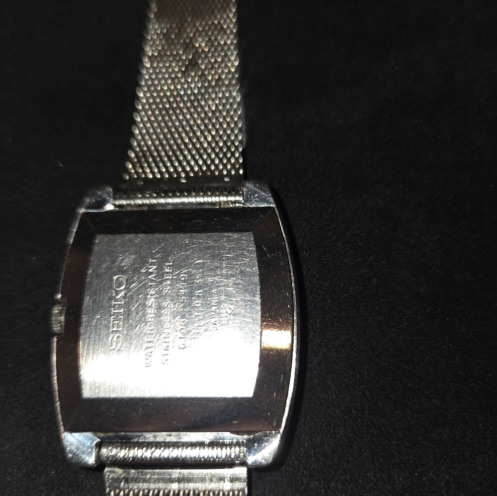Vintage Seiko 6106-5419 Steel TV Dial Blue Men’s Watch 17 Jewels Automatic Water - Picture 6 of 9